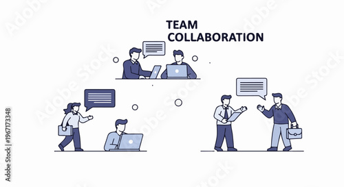 Diverse professionals collaborating and communicating using technology