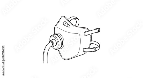 A minimalist line art illustration of a power adapter with a cord and plug