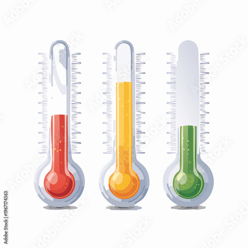 Thermometer-Icon-Set – Temperaturanzeige und Level-Indikator Symbole