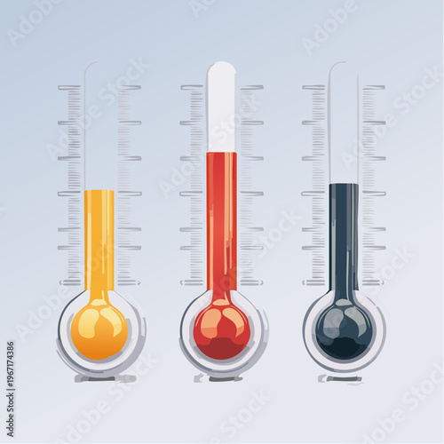 Thermometer-Icon-Set – Temperaturanzeige und Level-Indikator Symbole