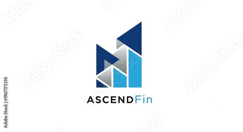 A modern financial logo with a blue and grey geometric design Free Download A modern financial logo with a blue and grey geometric design - GFXLoad