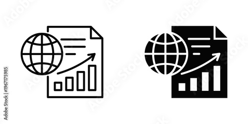 Climate Reporting icon set with style outline and solid. vector simple elements for design and presentation.
