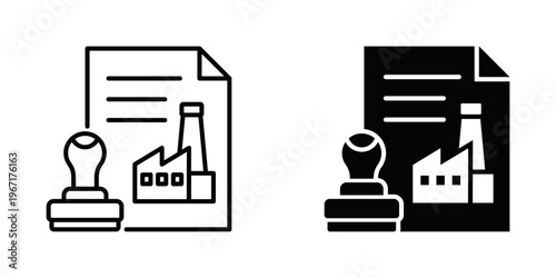 Regulatory Permits icon set with style outline and solid. vector simple elements for design and presentation.