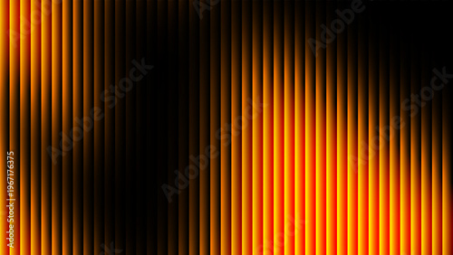 Foto Abstract Ribbed Glass Background with Glowing Orange Vertical Stripes