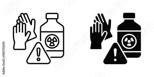 Chemical Handling icon set with style outline and solid. vector simple elements for design and presentation.