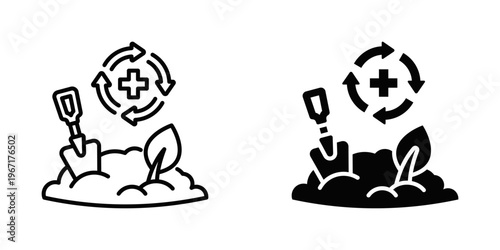 Soil Remediation icon set with style outline and solid. vector simple elements for design and presentation.