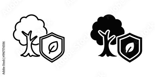 Habitat Protection icon set with style outline and solid. vector simple elements for design and presentation.