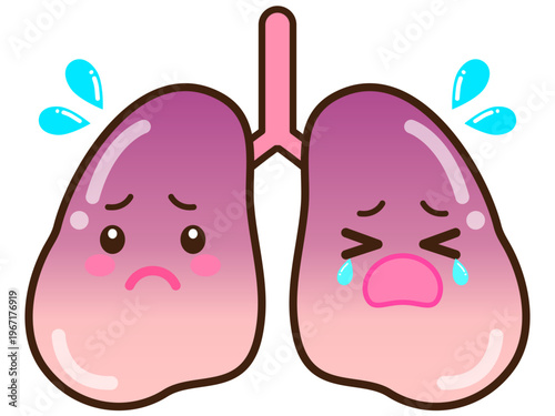 かわいい肺のイラスト素材3