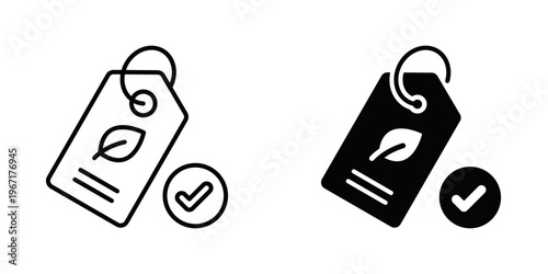 Eco Labeling icon set with style outline and solid. vector simple elements for design and presentation.