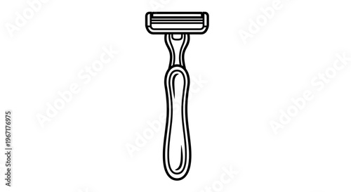 A minimalist vector illustration of a razor on a clean white background
