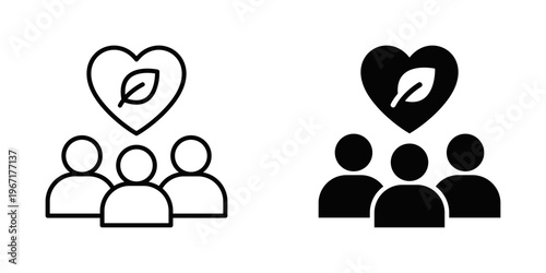 CSR Programs icon set with style outline and solid. vector simple elements for design and presentation.