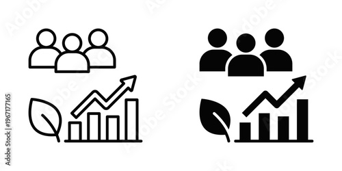 Community Impact icon set with style outline and solid. vector simple elements for design and presentation.