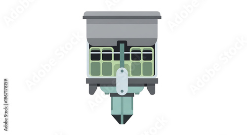 A vector graphic illustration of a modern inkjet printer head with a sleek design