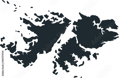 Silueta del mapa de las Islas Malvinas. 02 de Abril