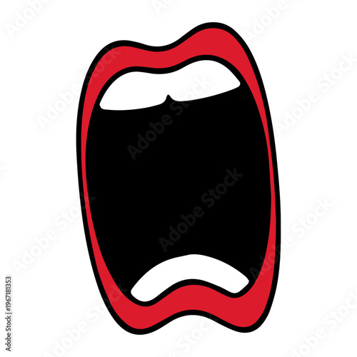 vector illustration of an open mouth