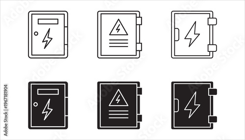 electric panel box vector. Electric distribution icon set. vector illustration on white background
