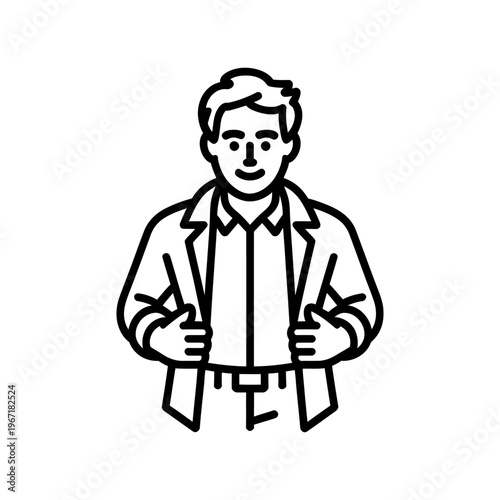 Father vector icon graphic isolated sketch illustration on white background.