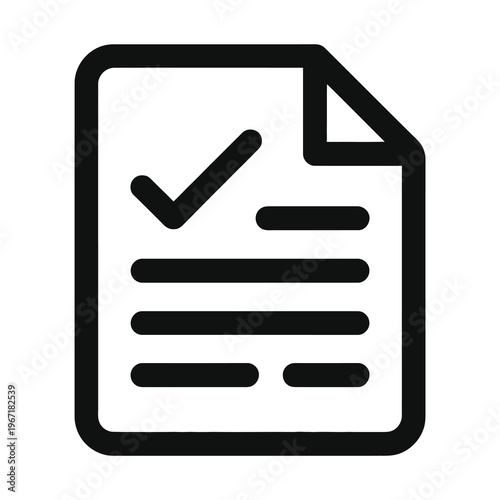 Vector of a document with a check mark in the corner