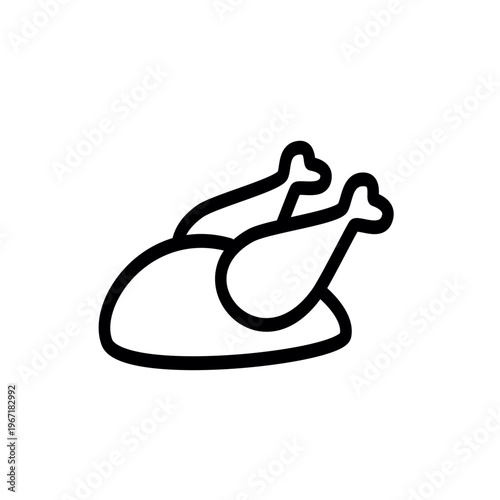 Cooked chicken vector icon. Vector graphic, not Artificial Intelligence, logo illustration. Replaceable vector design.