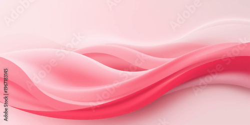 Elegant abstract pink background featuring soft flowing waves of silk and satin fabric texture with smooth purple curves in a light vector illustration design