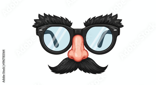 Playful Disguise Glasses with Exaggerated Fake Nose, Bushy Mustache, and Eyebrows for Costume Parties, Pranks, and Humorous Impersonations