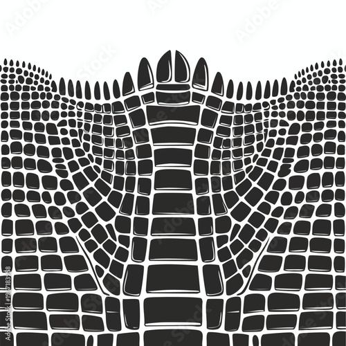 Abstract crocodile skin texture illustration black and white vector art