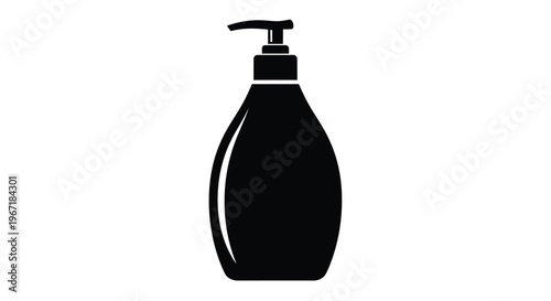 Black soap dispenser icon simple design with a bold silhouette