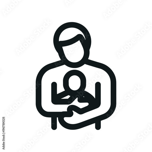 Dad love vector icon graphic isolated sketch illustration on white background.