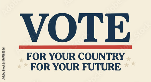 Vintage Vote 2026 Banner, Retro USA Election Poster Design Vector, American Vintage Election Banner, Vote 2026 Political Campaign Style, Retro US Midterm Elections Banner