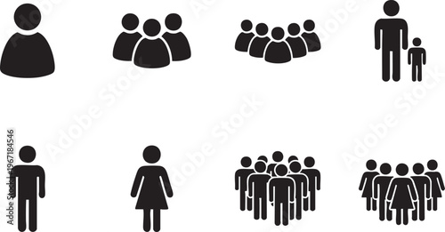 Vector People Silhouette Icons for Business and Social Design