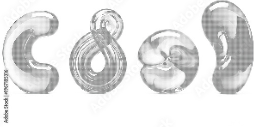 Abstract organic liquid blob shapes halftone design concept with dots texture for modern creative branding elements.