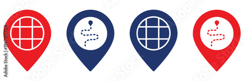 Location Pin Map Pointer and Global Positioning Icons