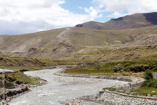 Billede på lærred River in the Mount Everest National Reserve, Qomolangma Nature Reserve,Tibet, Ch