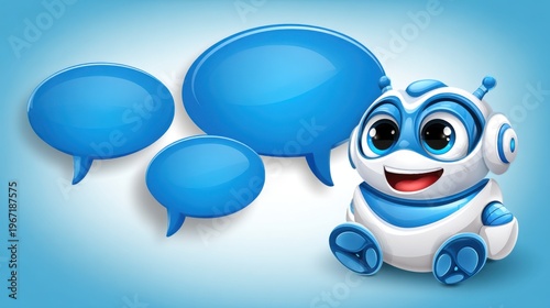 Chatbot interaction concept digital environment graphic illustration playful atmosphere engaging viewpoint