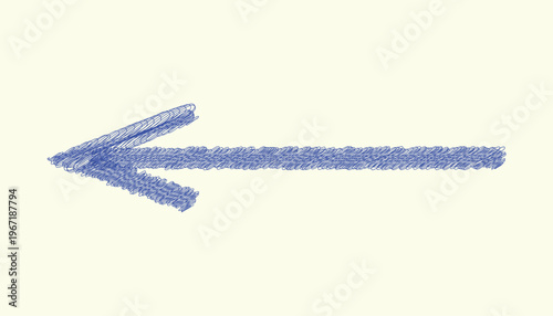 Blue scribble arrow a hand drawn style directional indicator for creative projects and designs