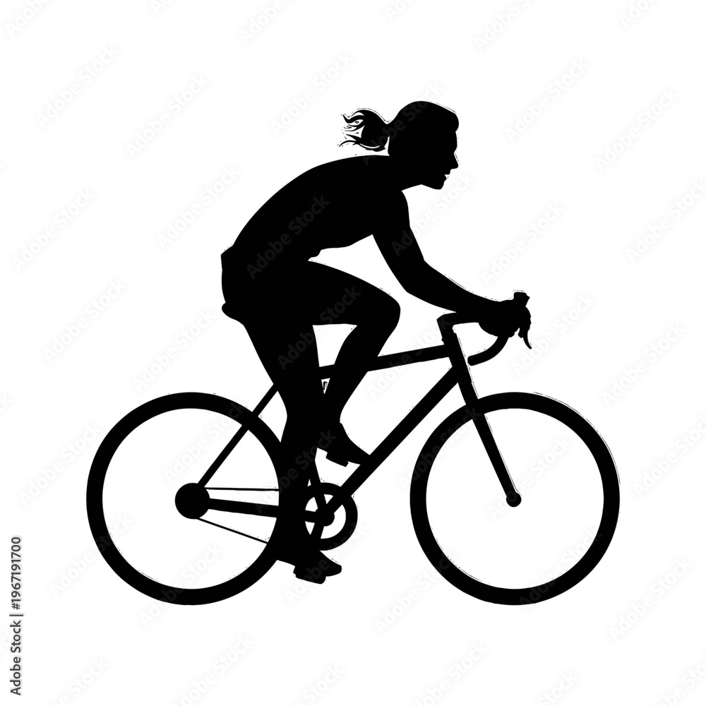 Fototapeta premium A silhouette of a cyclist riding a bicycle.