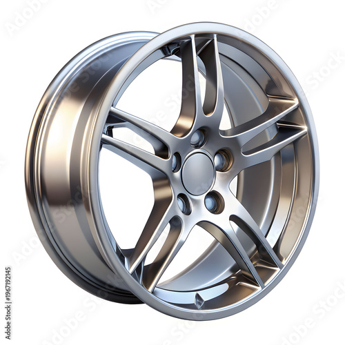 car alloy rim isolated on white background 3d illustration