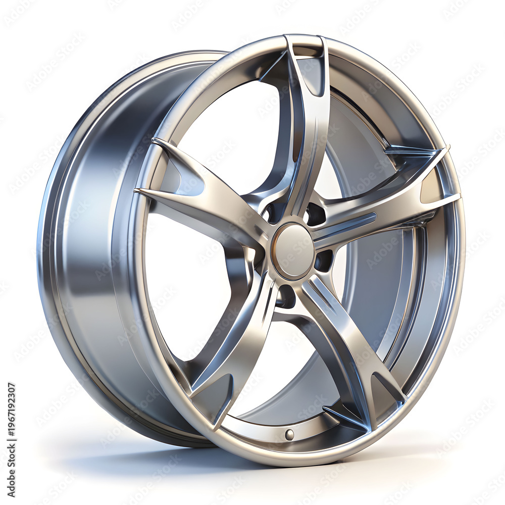 Obraz premium car alloy rim isolated on white background 3d illustration
