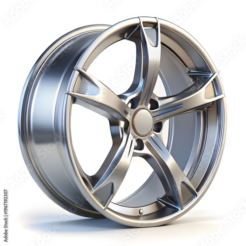car alloy rim isolated on white background 3d illustration