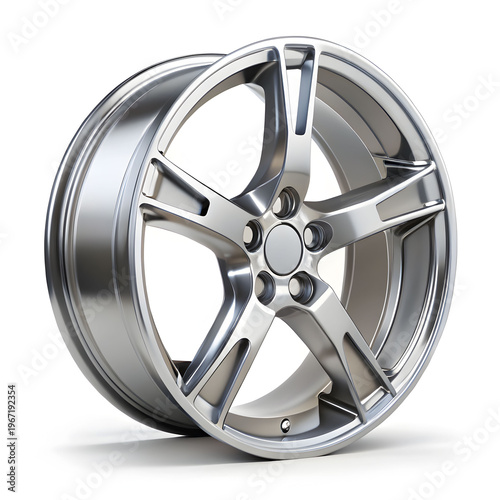 car alloy rim isolated on white background 3d illustration