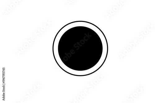 Selected Radio Button Icon Minimal Black Circle UI Design