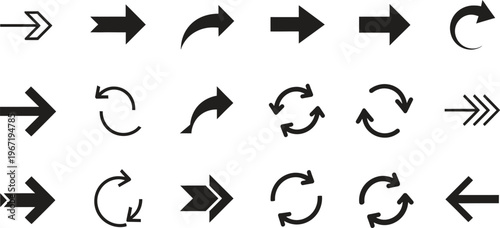 Black arrows on white background