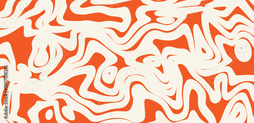 Abstract Sweet Texture. Vector Seamless Pattern with Flowing Salted Caramel. 