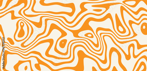 Abstract Sweet Texture. Vector Seamless Pattern with Flowing Salted Caramel. 