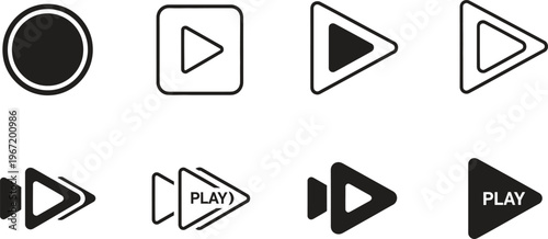 play button icons set for video players