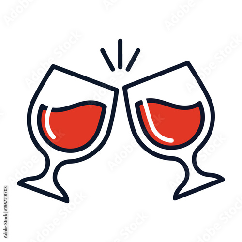 Two Wine Glasses Toasting Icon
