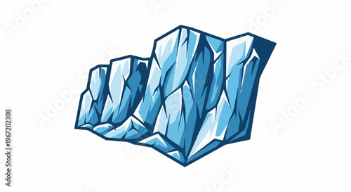 Stylized ice formation, sharp angular shards, cool blue tones
