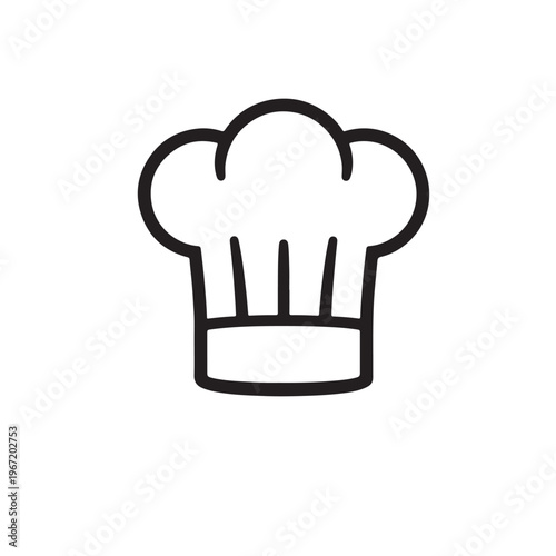 Chef Hat Outline Icon for Culinary and Restaurant Service Symbol