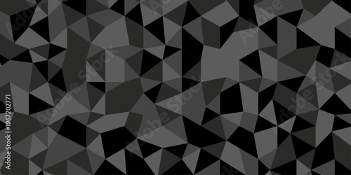 Abstract triangle polygonal gray background. Modern abstract geometric polygon background. Abstract seamless polygon background vector illustration. Black and gray Polygon Mosaic Background.