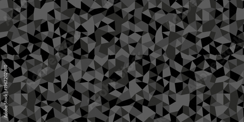 Abstract triangle polygonal gray background. Modern abstract geometric polygon background. Abstract seamless polygon background vector illustration. Black and gray Polygon Mosaic Background.